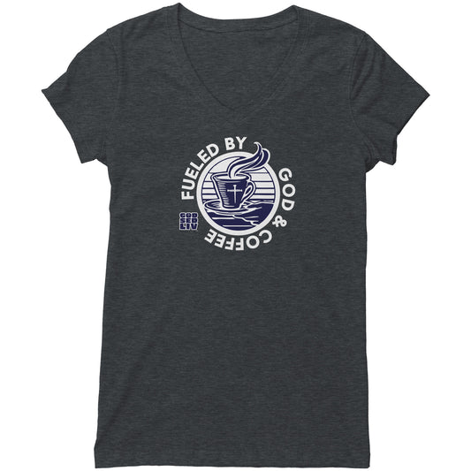 Fueled by God & Coffee Women's V-Neck Tee