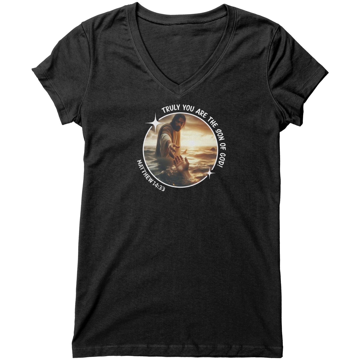 Matthew 14:33 Women's V-Neck Tee