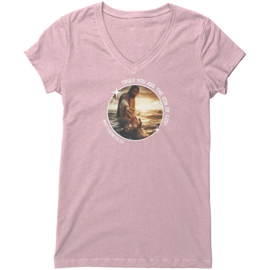 Matthew 14:33 Women's V-Neck Tee