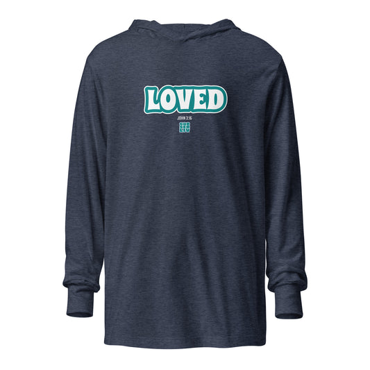 Loved (John 3:16) Hooded Long-Sleeve Tee