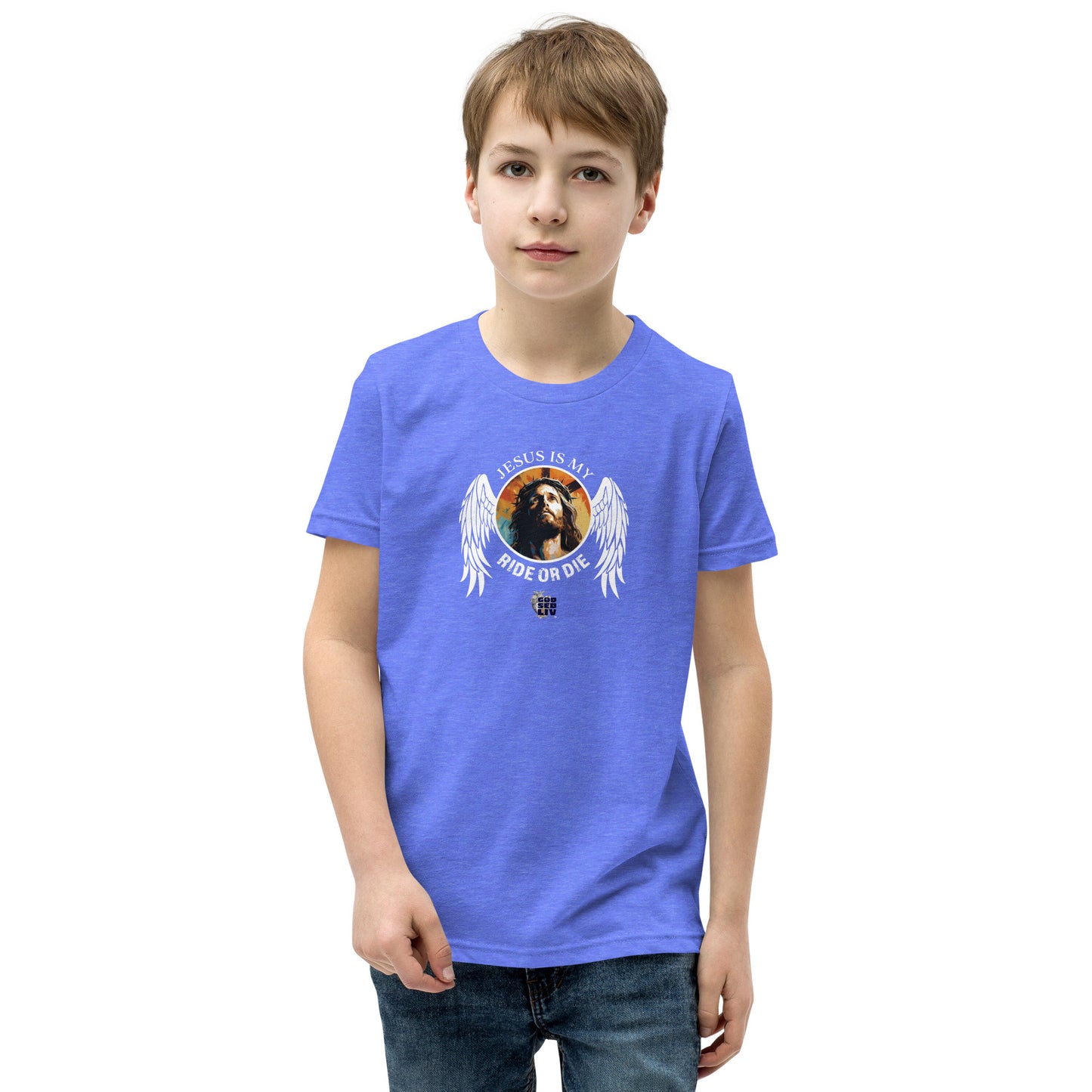 Jesus Is My Ride or Die Youth Short Sleeve Tee
