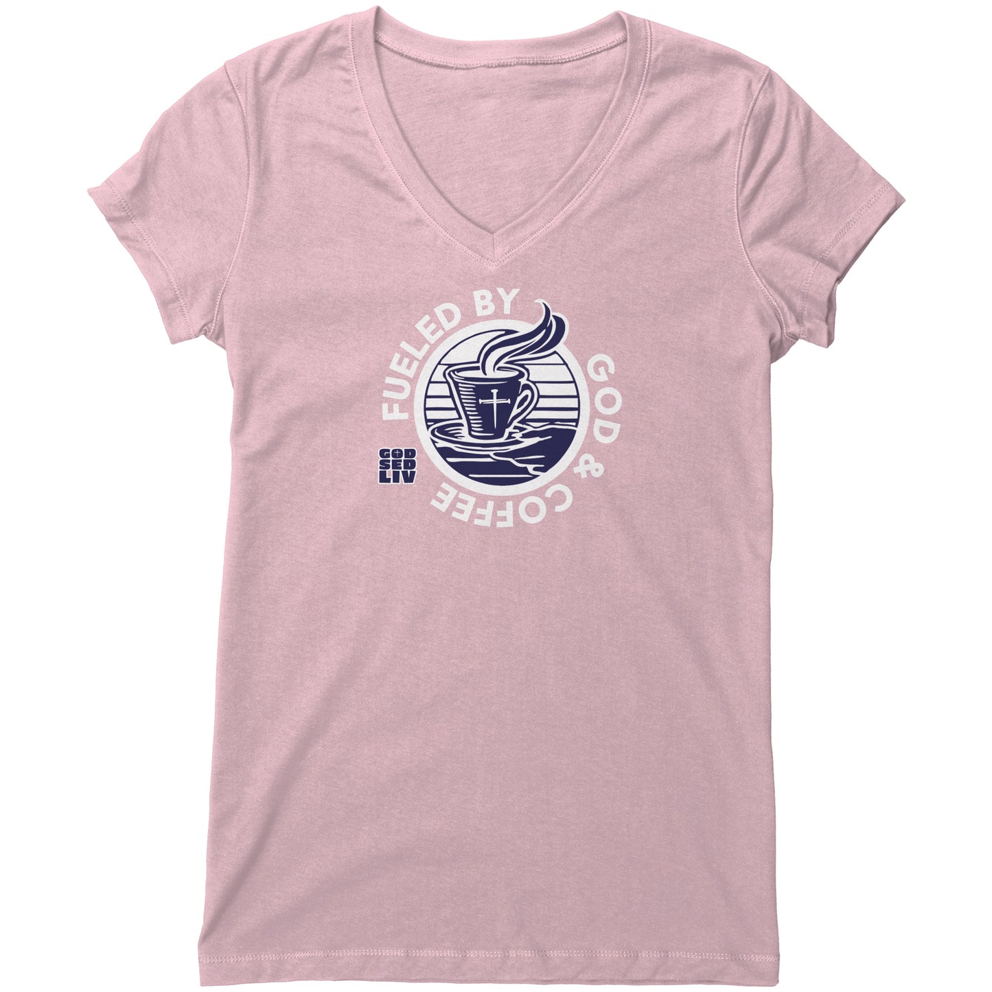 Fueled by God & Coffee Women's V-Neck Tee