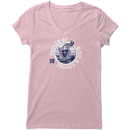 Fueled by God & Coffee Women's V-Neck Tee