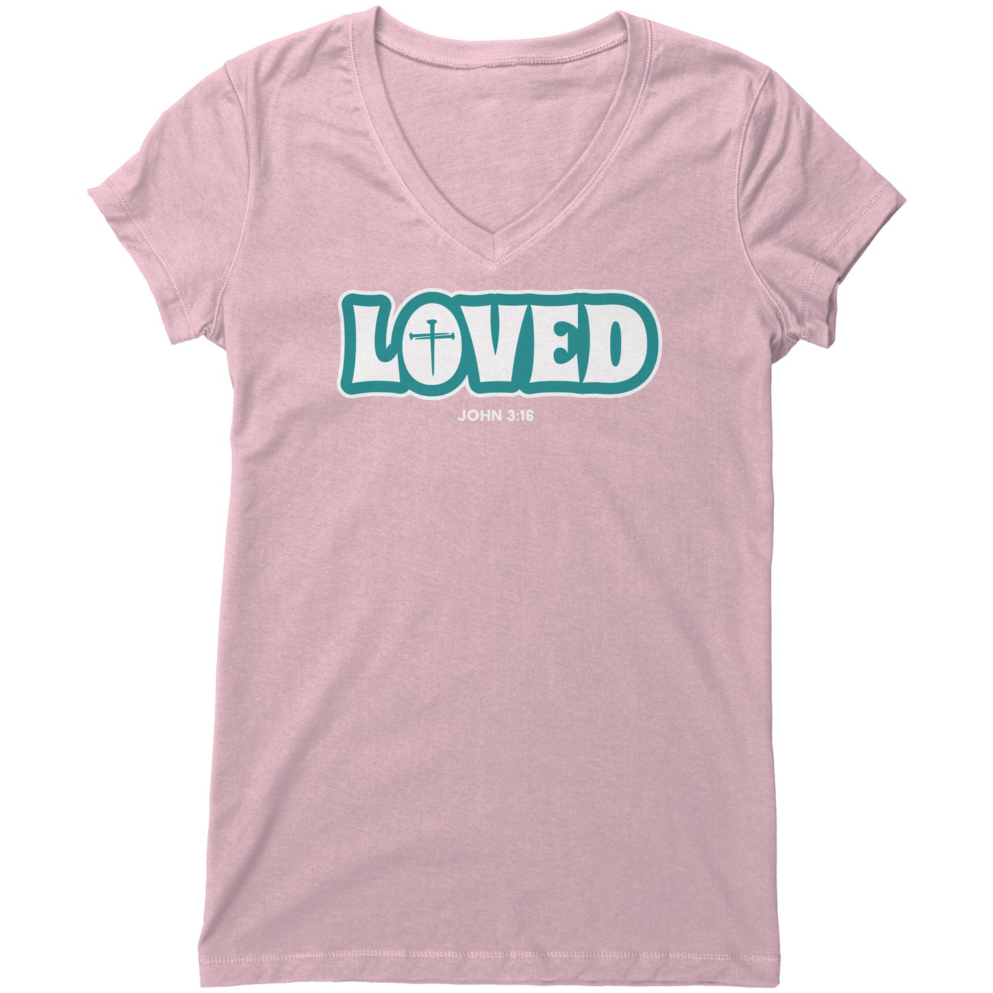 Loved (John 3:16) Women's V-Neck Tee