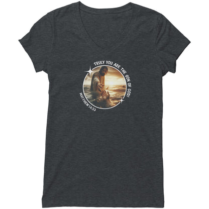 Matthew 14:33 Women's V-Neck Tee