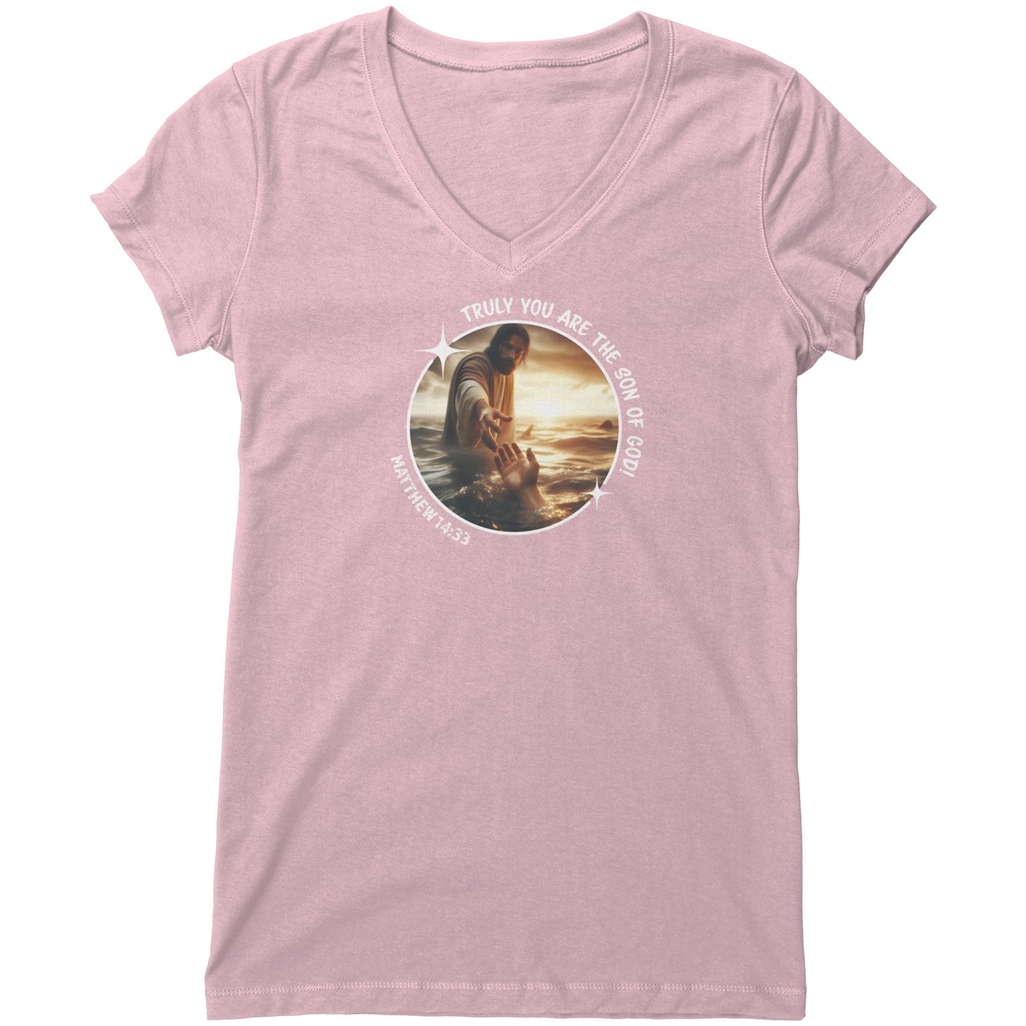 Matthew 14:33 Women's V-Neck Tee