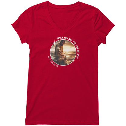 Matthew 14:33 Women's V-Neck Tee