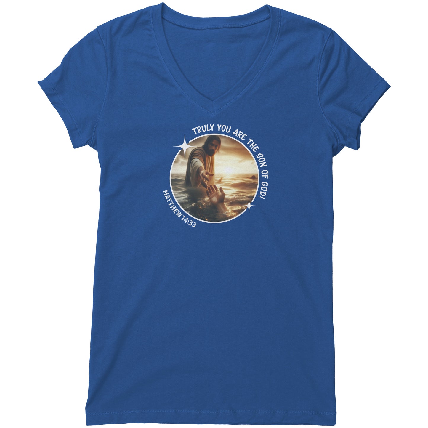 Matthew 14:33 Women's V-Neck Tee