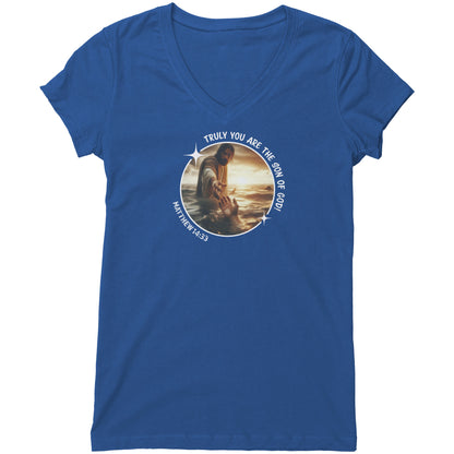 Matthew 14:33 Women's V-Neck Tee