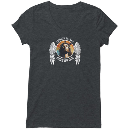 Jesus is My Ride or Die Women's V-Neck Tee