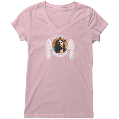 Jesus is My Ride or Die Women's V-Neck Tee