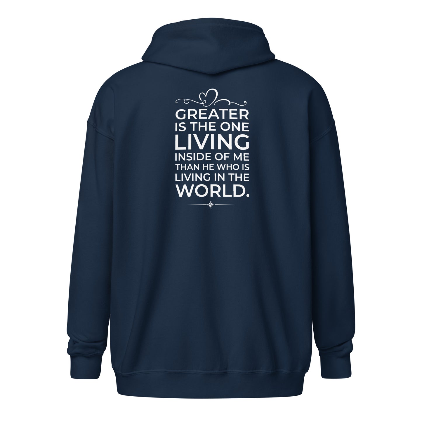 God Sed Liv/Greater Is He Unisex Full-Zip Hoodie