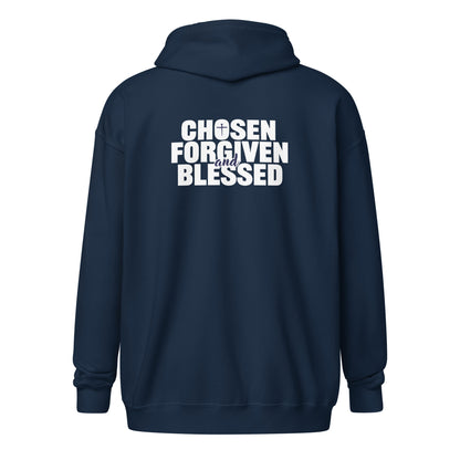 God Sed Liv/Chosen, Forgiven & Blessed Unisex Full-Zip Hoodie