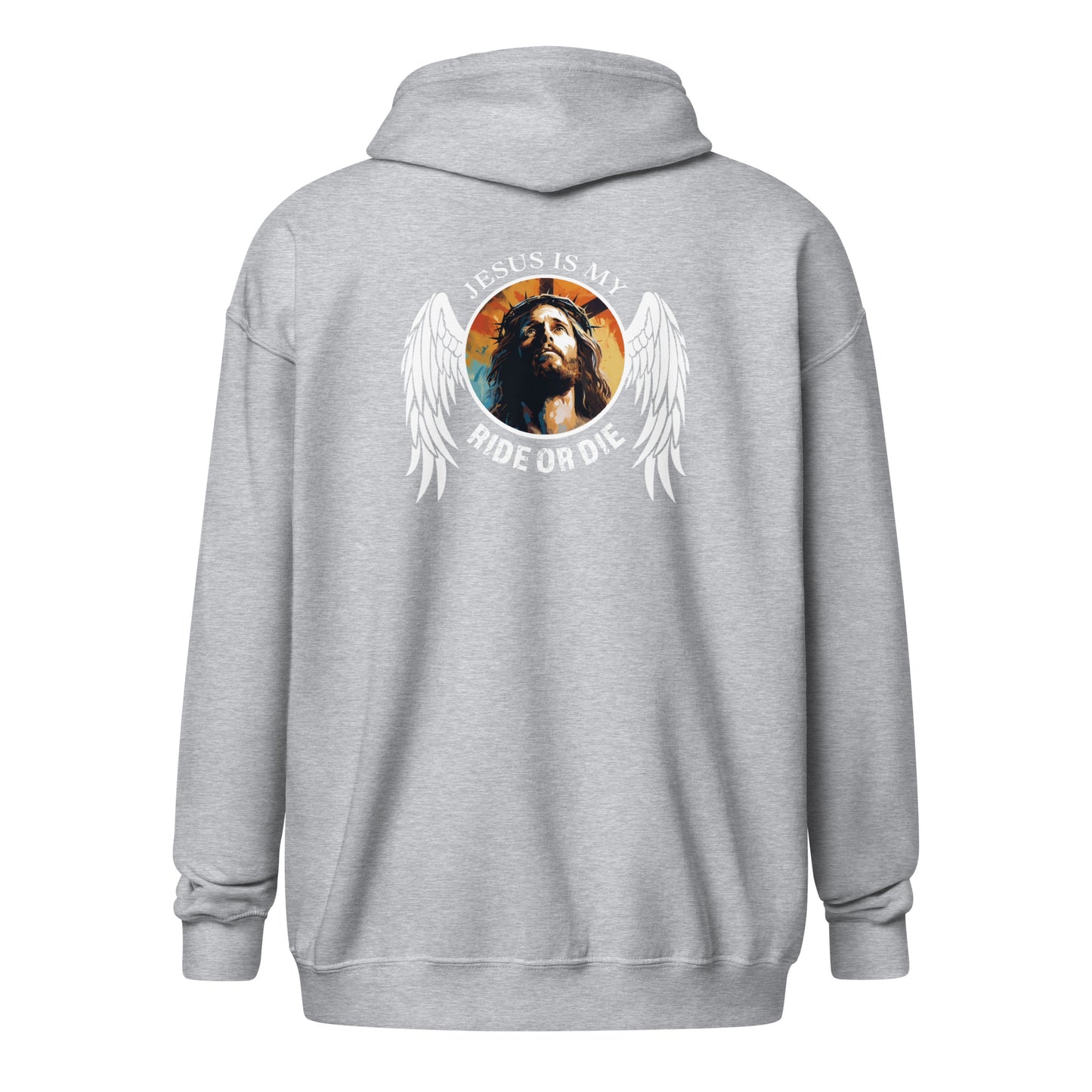 God sed Liv/Jesus Is My Ride or Die Unisex Full-Zip Hoodie