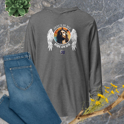 Jesus Is My Ride or Die Hooded Long-Sleeve Tee