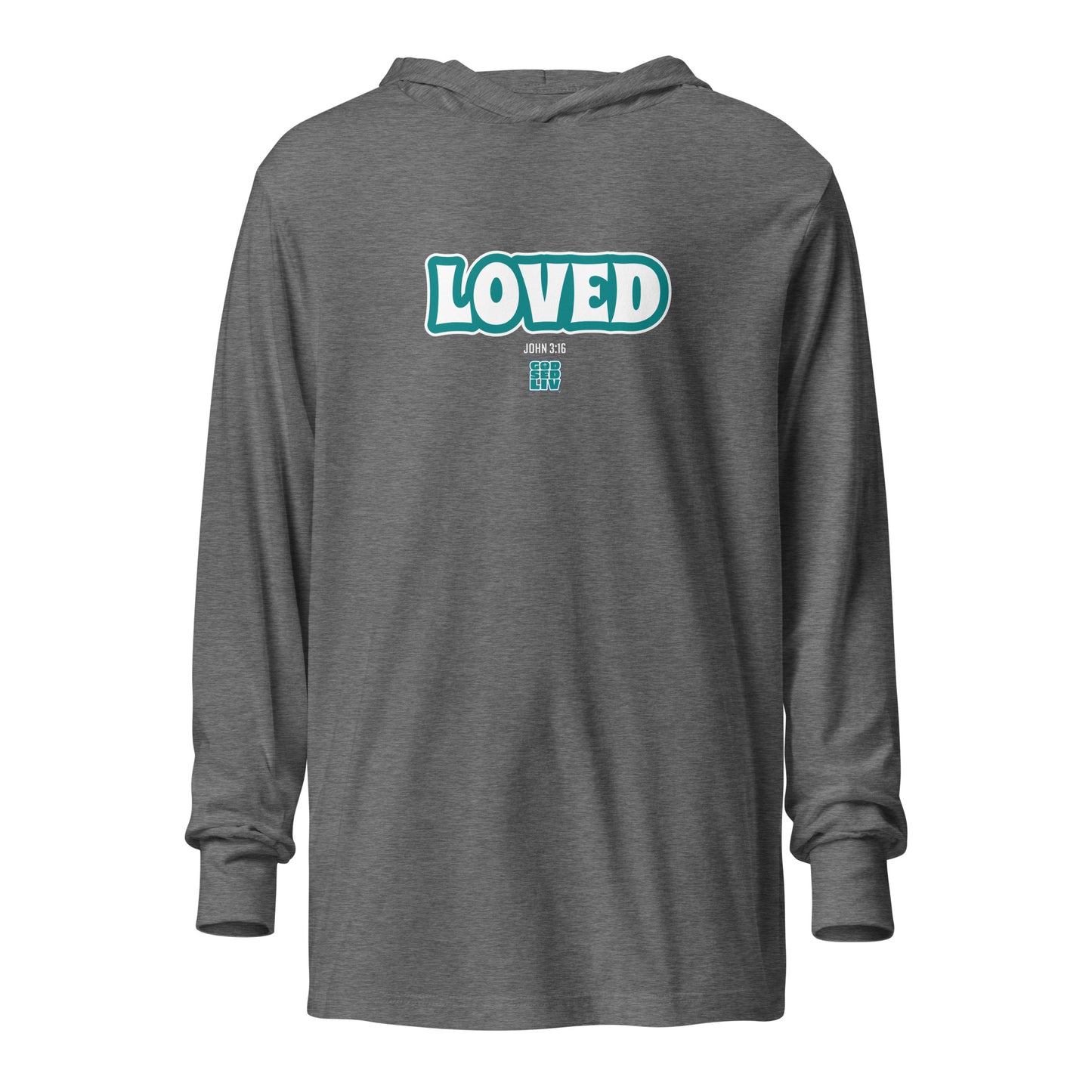 Loved (John 3:16) Hooded Long-Sleeve Tee