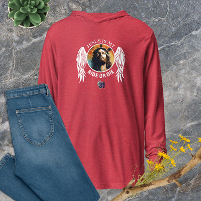 Jesus Is My Ride or Die Hooded Long-Sleeve Tee