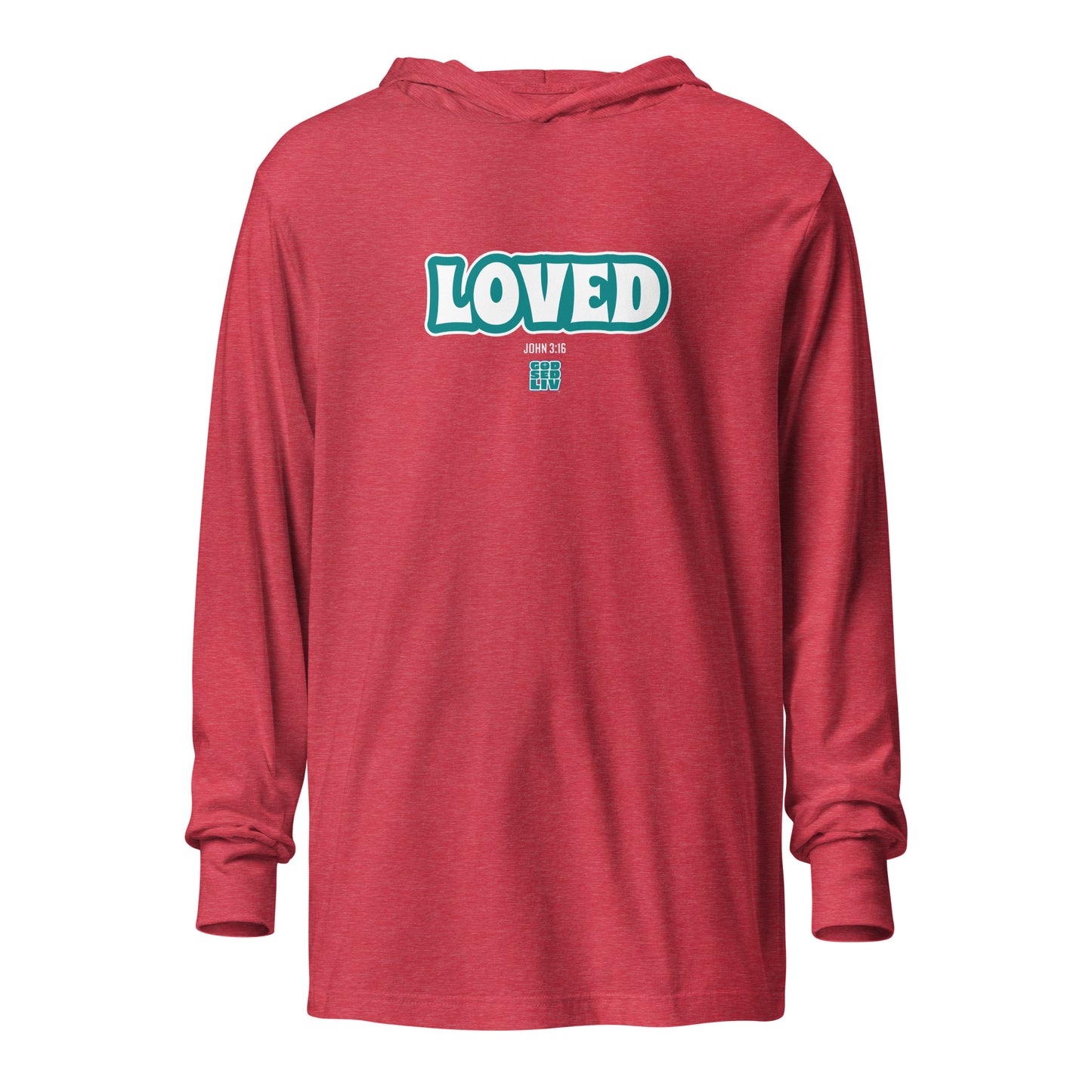 Loved (John 3:16) Hooded Long-Sleeve Tee
