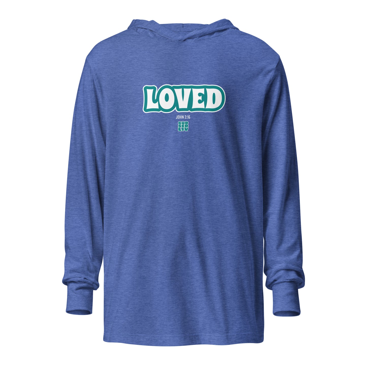 Loved (John 3:16) Hooded Long-Sleeve Tee