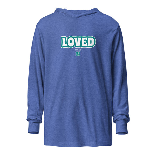 Loved (John 3:16) Hooded Long-Sleeve Tee