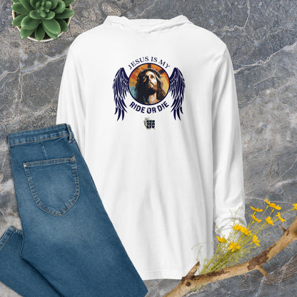 Jesus Is My Ride or Die Hooded Long-Sleeve Tee