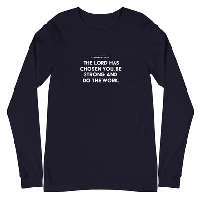 1 Chronicles 28:10 Unisex Long-Sleeve Tee