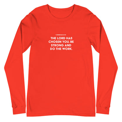 1 Chronicles 28:10 Unisex Long-Sleeve Tee