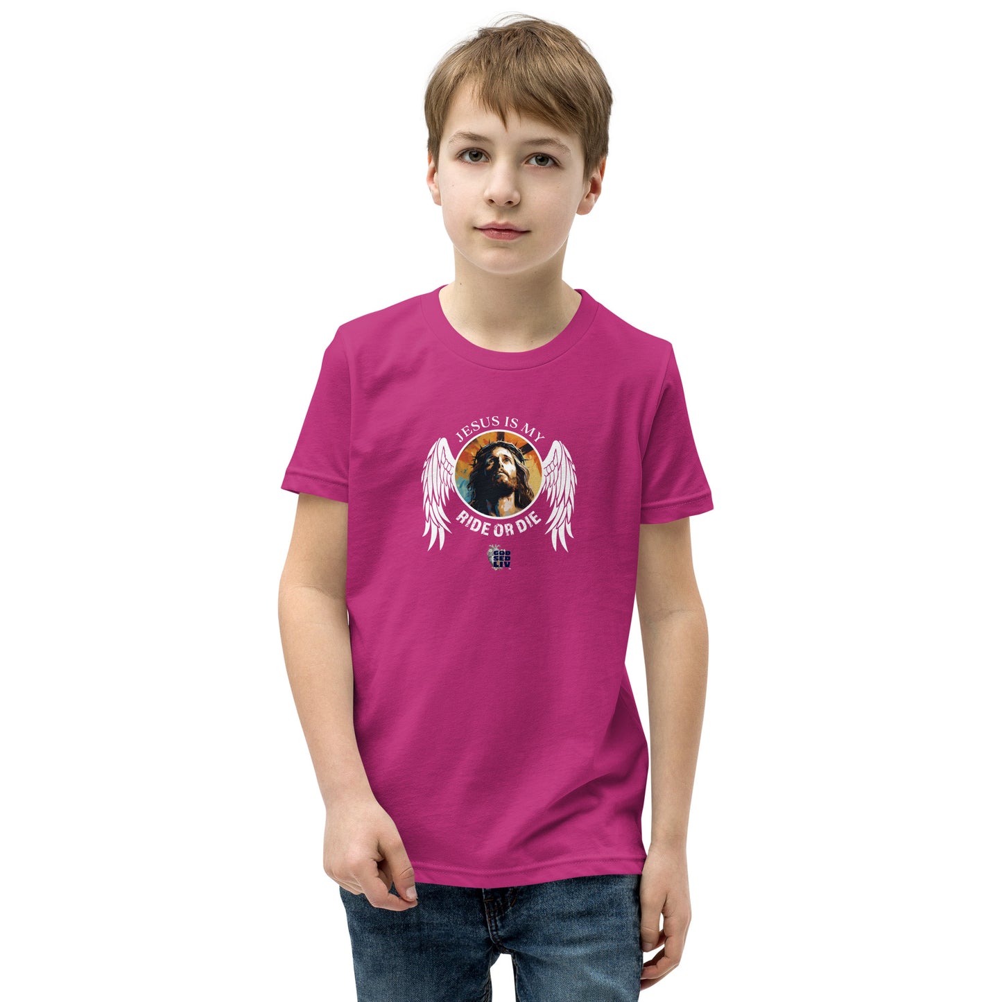 Jesus Is My Ride or Die Youth Short Sleeve Tee