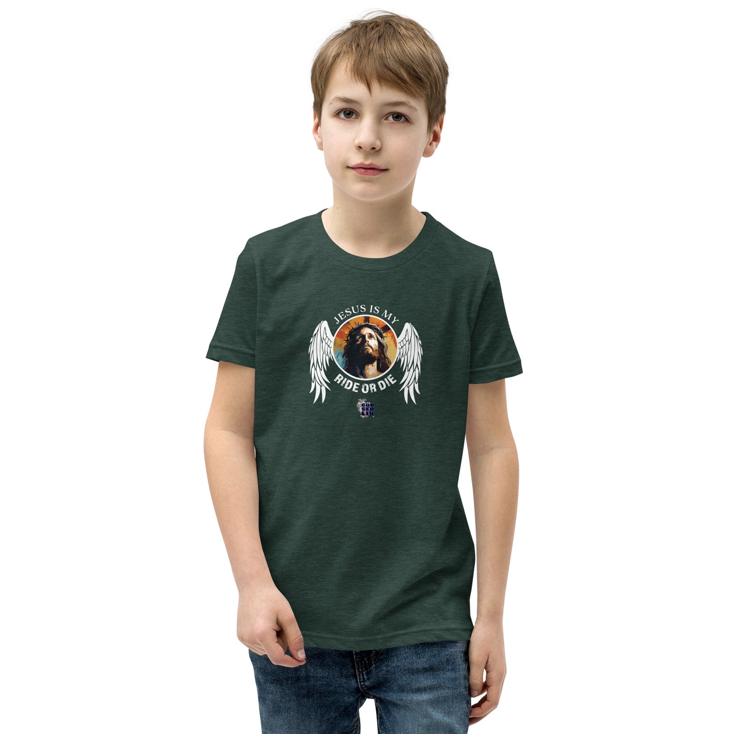 Jesus Is My Ride or Die Youth Short Sleeve Tee