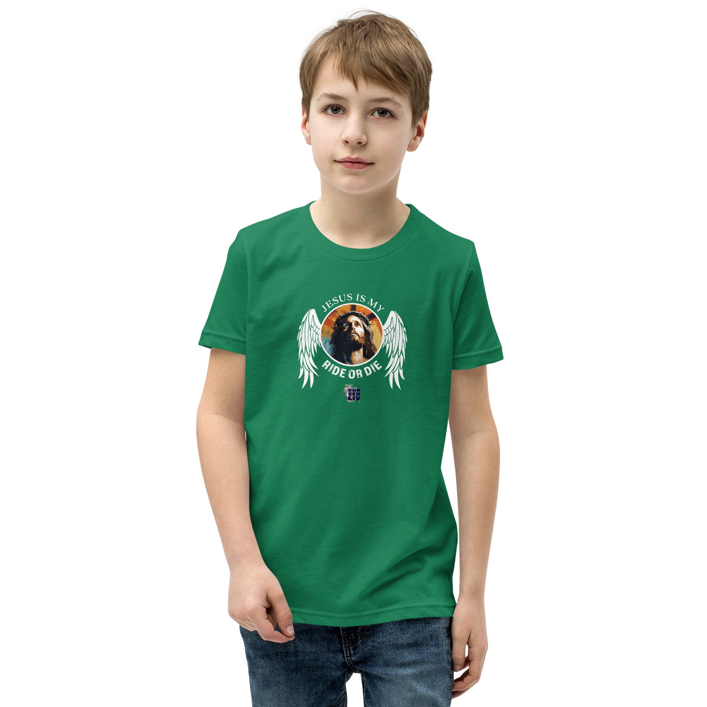 Jesus Is My Ride or Die Youth Short Sleeve Tee